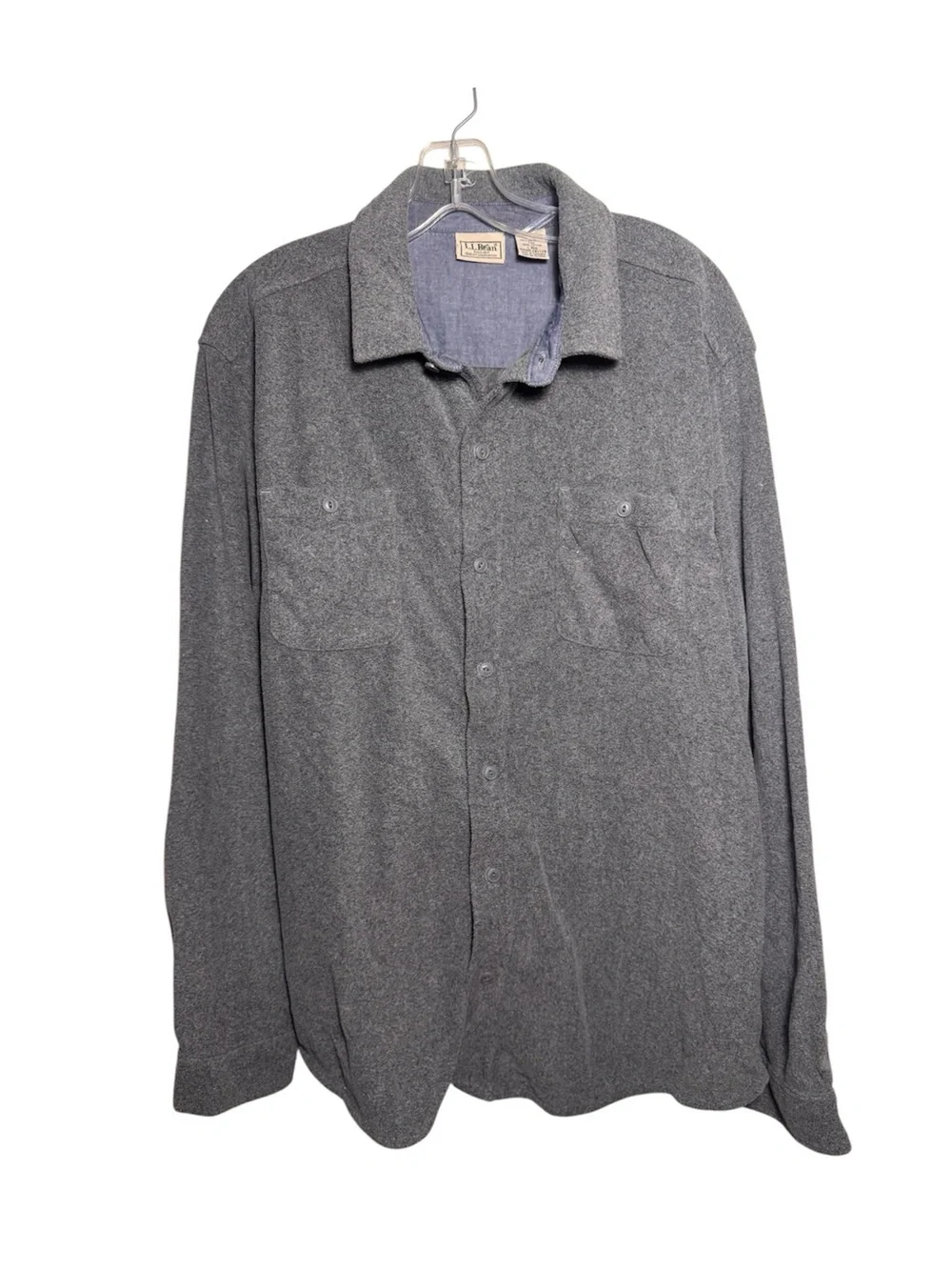 L.L. Bean Men’s Grey Button-Up Shirt Jacket size L